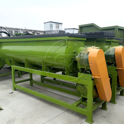 18000L 高速連続ダブルシャフトミキサー パドル 有機肥料水平ミキサー
