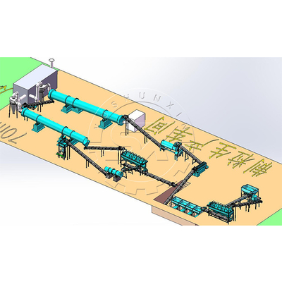小規模な有機肥料生産ライン 1-2t/h 原材料 複合肥