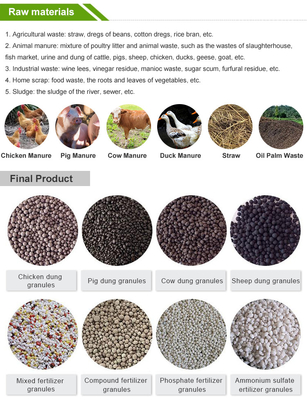 1t/h 砂糖ゴム廃棄物 granules 製造機械 有機肥料の生産設備